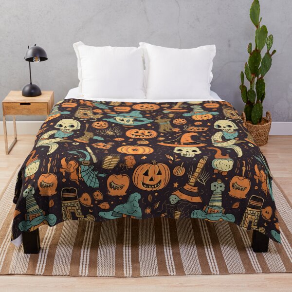 Item preview, Spooky Retro Halloween Seamless Pattern designed and sold by aweartome.