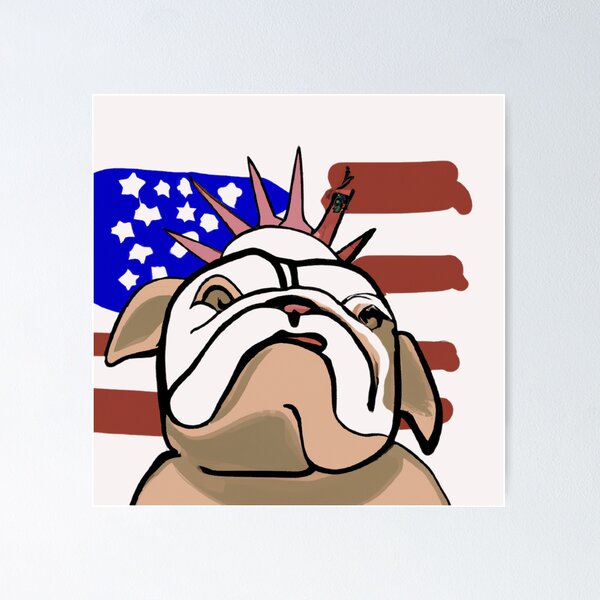 Artikelvorschau, Hund, amerikanische Flagge entworfen und verkauft von UrbanPulsePL.