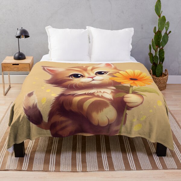 Item preview, Cute cat holding a flower designed and sold by Sketch-Shack.
