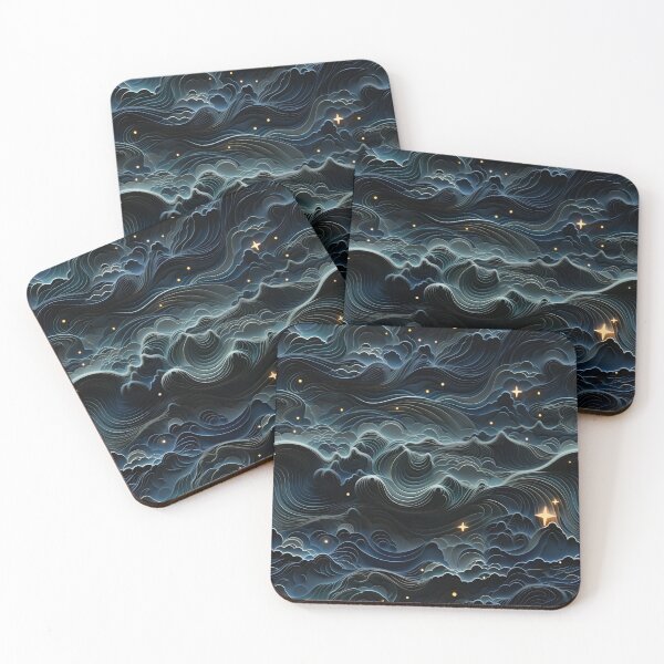 Item preview, 3D Midnight Blue Sky Cloud and Stars Pattern designed and sold by wizardsncastles.