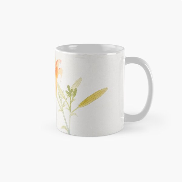 Item preview, Chinese day lily vintage painting by Xiang Shengmo, orange yellow lily flowers blossom Chinese wall art painting designed and sold by EmeraldeaArt.