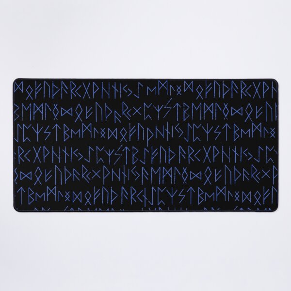 Item preview, Elder Futhark Norse Runes Pattern - Black and Blue designed and sold by AllRyeTea.