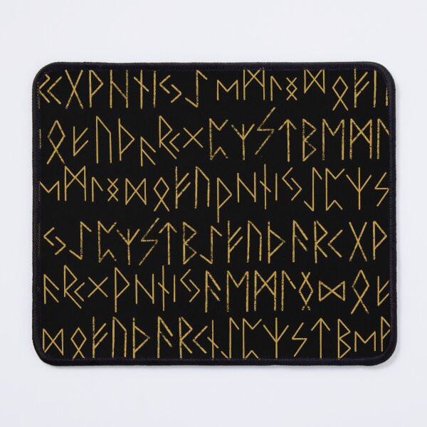 Item preview, Elder Futhark Norse Runes Pattern - Black and Gold designed and sold by AllRyeTea.