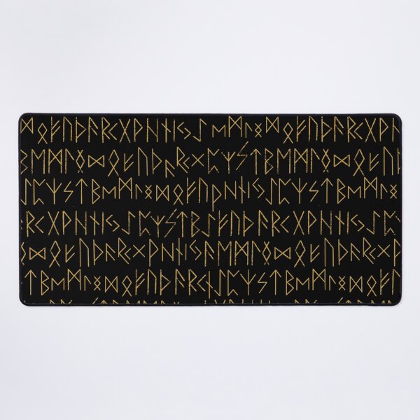 Item preview, Elder Futhark Norse Runes Pattern - Black and Gold designed and sold by AllRyeTea.