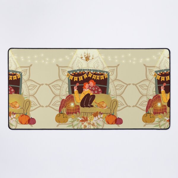 Item preview, Thanksgiving Dinner with lesbian couple, orange colors designed and sold by ariverde.