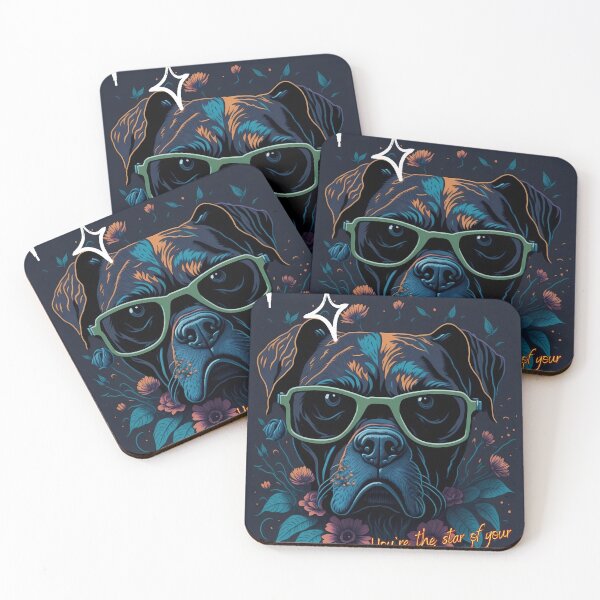 Item preview, The Essence of Our Dog Companions - boxer dog with glasses designed and sold by Omarupattern51.