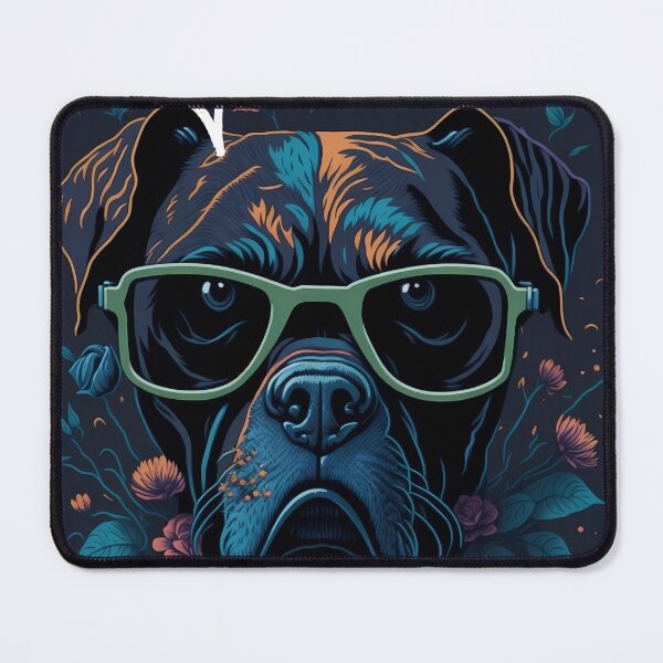 Item preview, The Essence of Our Dog Companions - boxer dog with glasses designed and sold by Omarupattern51.