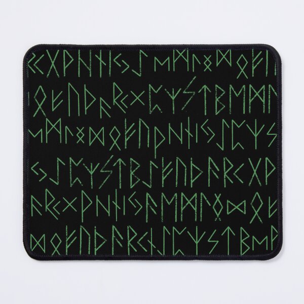 Item preview, Elder Futhark Norse Runes Pattern - Black and Green designed and sold by AllRyeTea.