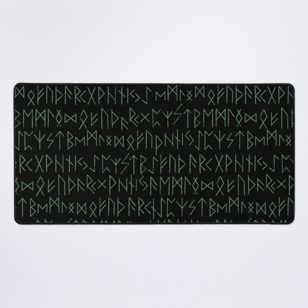 Item preview, Elder Futhark Norse Runes Pattern - Black and Green designed and sold by AllRyeTea.