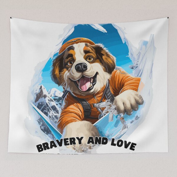 Item preview, Mountain Skiing Saint Bernard T-Shirt designed and sold by Moisky Art.