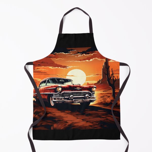 Item preview, Vintage american classic car in the desert at sunset designed and sold by AI-Only Creations.