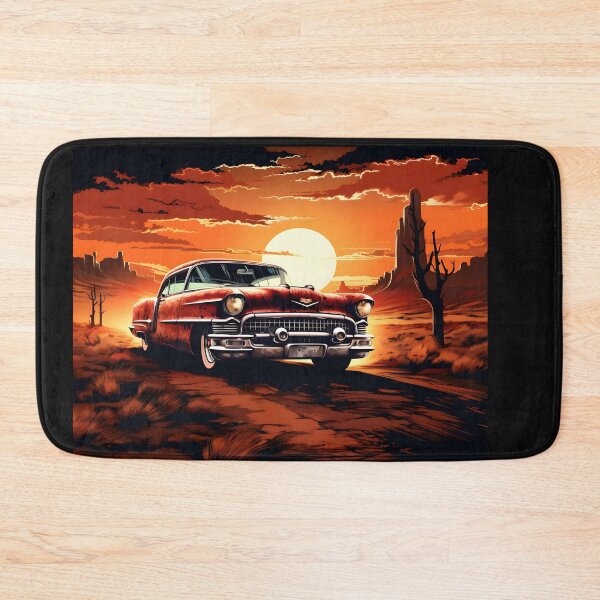 Item preview, Vintage american classic car in the desert at sunset designed and sold by AI-Only Creations.