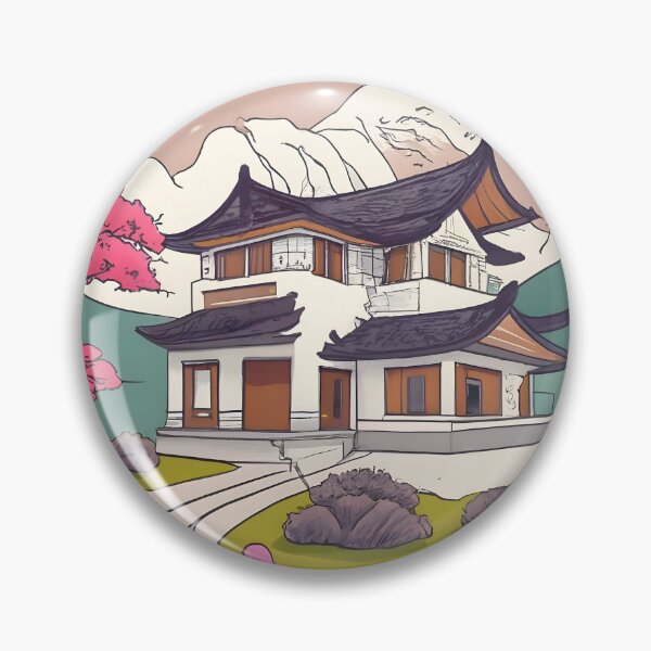 Item preview, Old Traditional Korean house Hanok Drawing designed and sold by Patricks-Art.