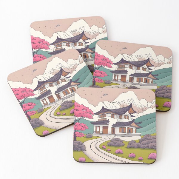 Item preview, Old Traditional Korean house Hanok Drawing designed and sold by Patricks-Art.