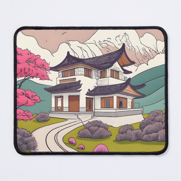 Item preview, Old Traditional Korean house Hanok Drawing designed and sold by Patricks-Art.