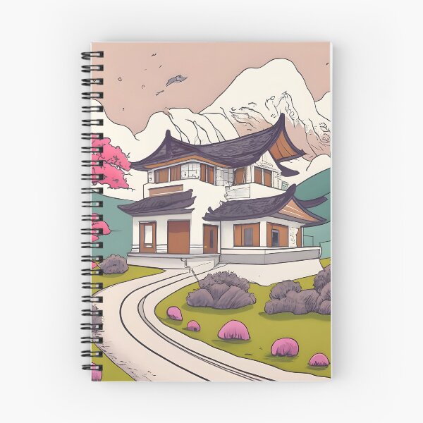 Item preview, Old Traditional Korean house Hanok Drawing designed and sold by Patricks-Art.