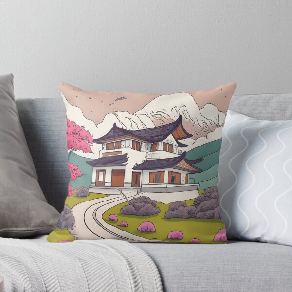 Item preview, Old Traditional Korean house Hanok Drawing designed and sold by Patricks-Art.