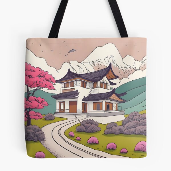 Item preview, Old Traditional Korean house Hanok Drawing designed and sold by Patricks-Art.