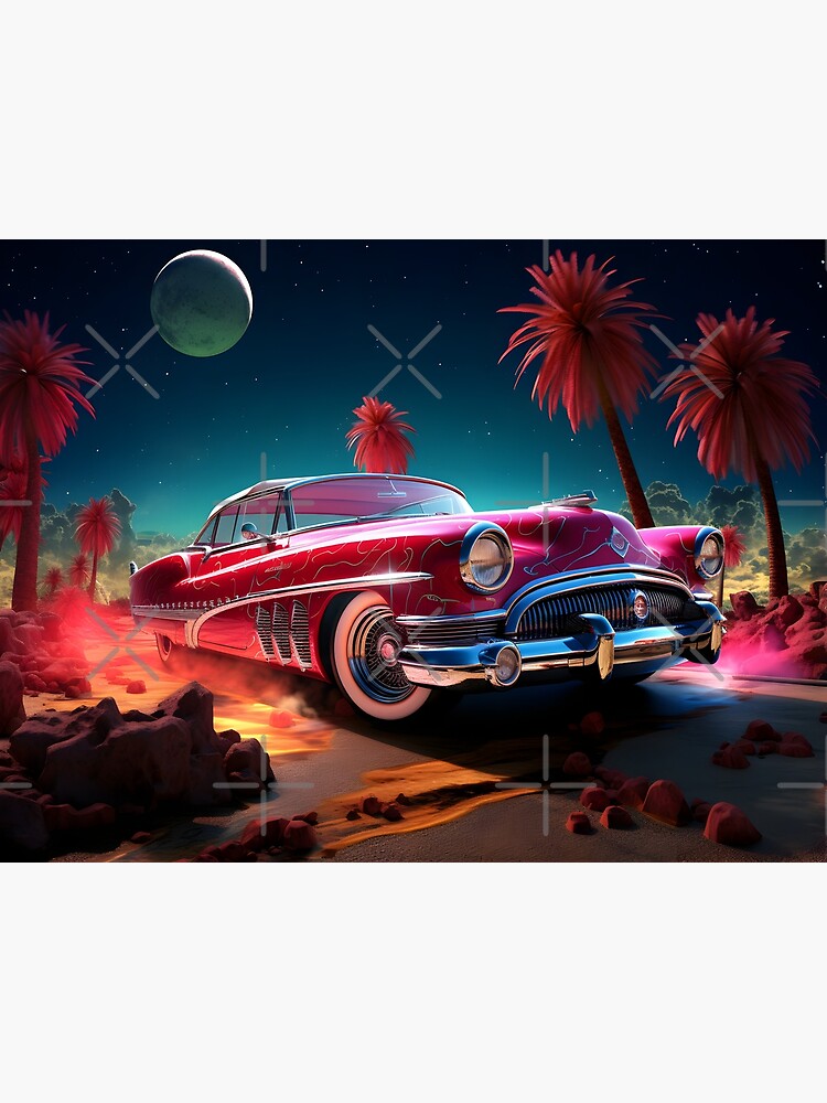 1950s Vintage classic american car wallpaper Poster for Sale by