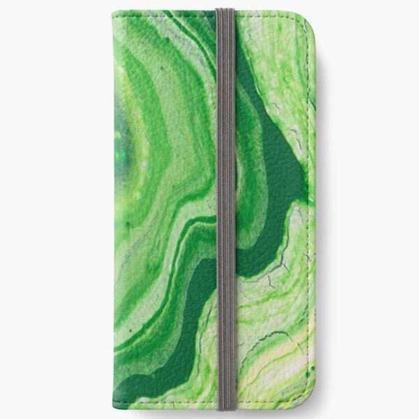 Green Geode Acrylic Pour iPhone Wallet
