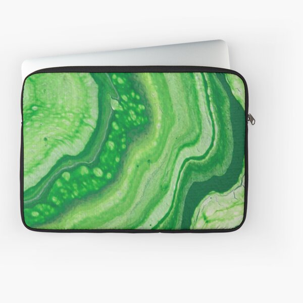 Green Geode Acrylic Pour Laptop Sleeve