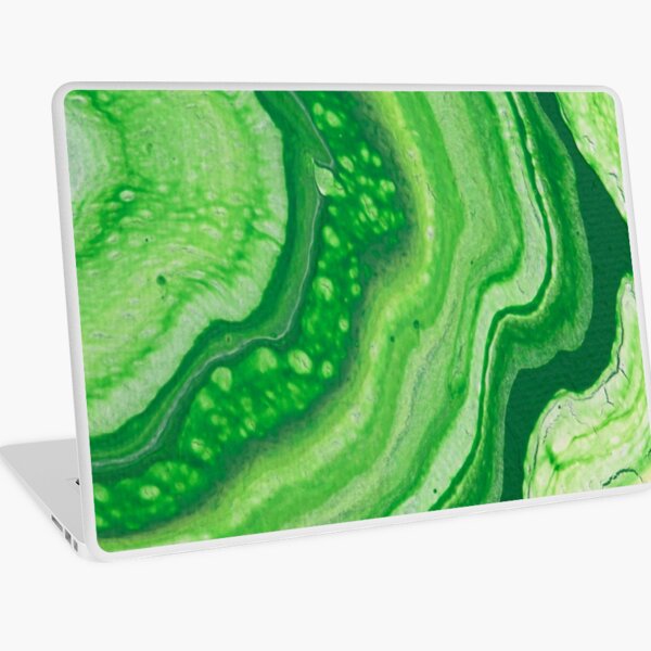 Green Geode Acrylic Pour Laptop Skin