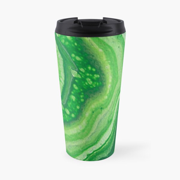 Green Geode Acrylic Pour Travel Coffee Mug