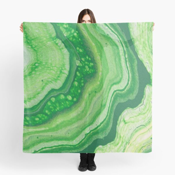 Green Geode Acrylic Pour Scarf