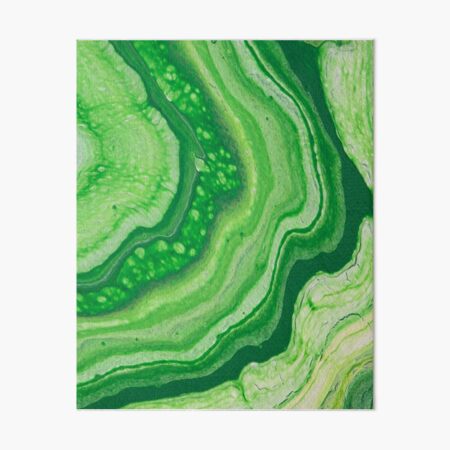 Green Geode Acrylic Pour Art Board Print