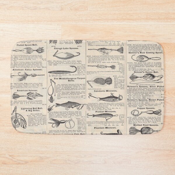 Item preview, Fishing Lures Vintage Newsprint Advertising Antique designed and sold by antiqueart.