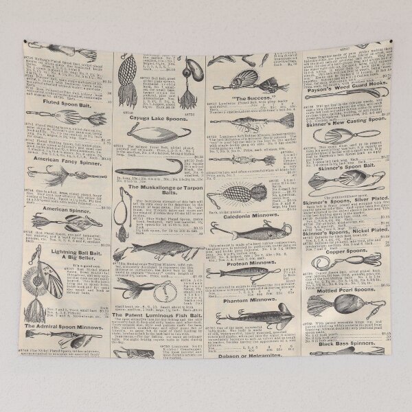 Item preview, Fishing Lures Vintage Newsprint Advertising Antique designed and sold by antiqueart.