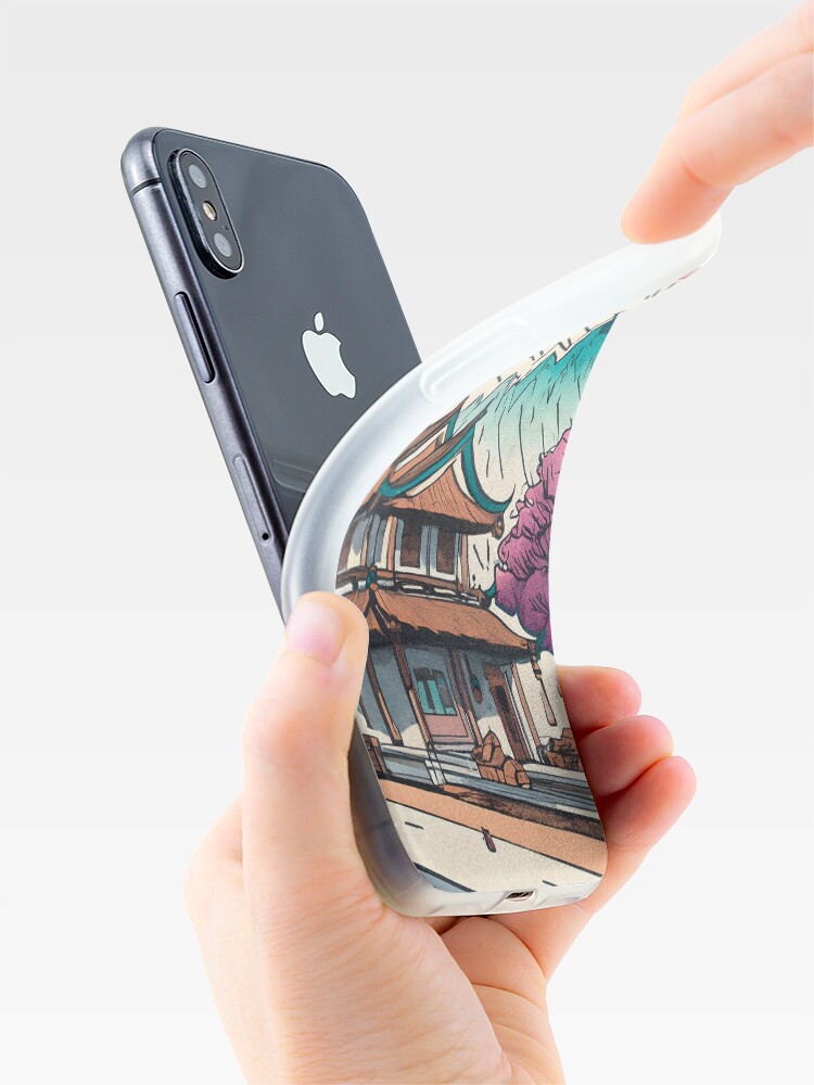 Thumbnail 4 of 5, iPhone Case, Old Traditional Chinese house Siheyuan, minimalistic ink drawing designed and sold by Patricks-Art.