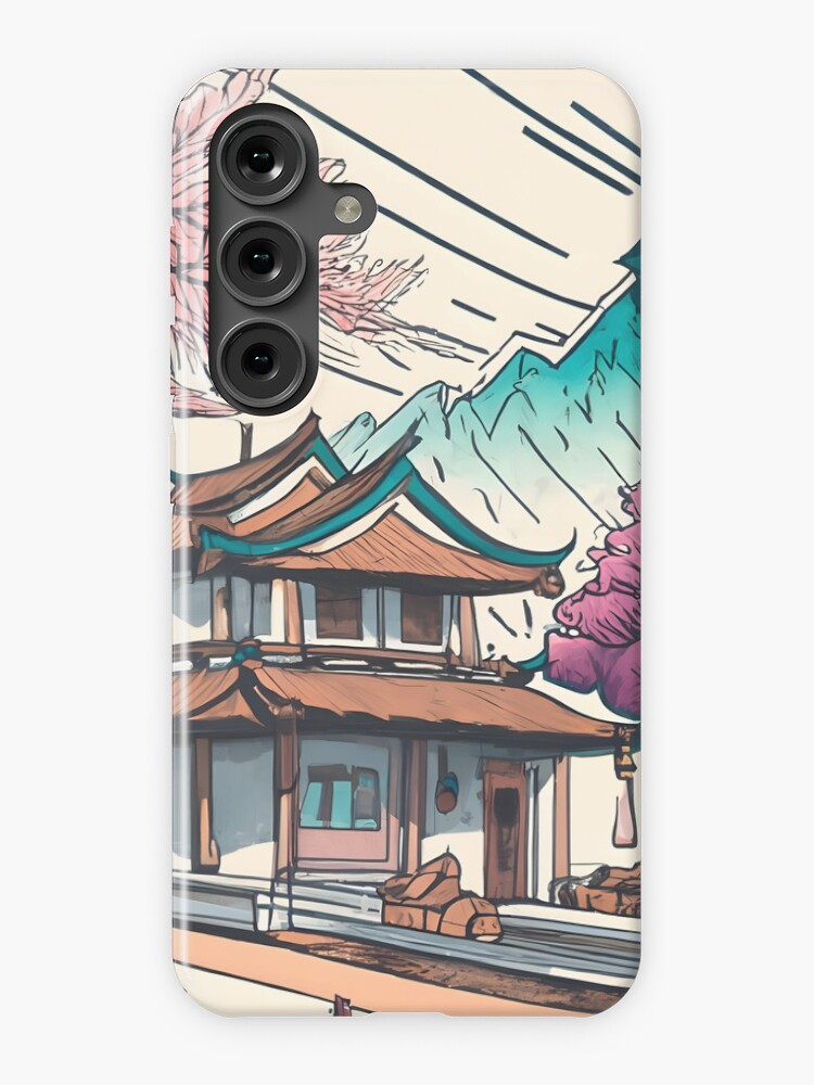 Thumbnail 1 of 4, Samsung Galaxy Phone Case, Old Traditional Chinese house Siheyuan, minimalistic ink drawing designed and sold by Patricks-Art.