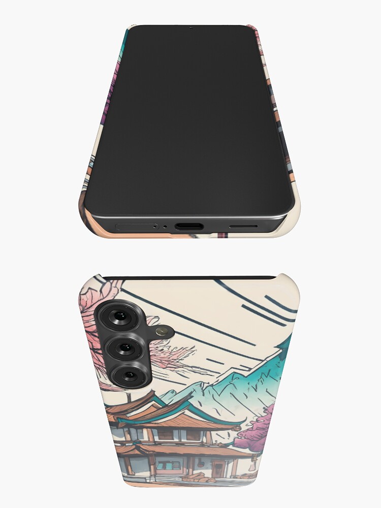 Thumbnail 3 of 4, Samsung Galaxy Phone Case, Old Traditional Chinese house Siheyuan, minimalistic ink drawing designed and sold by Patricks-Art.