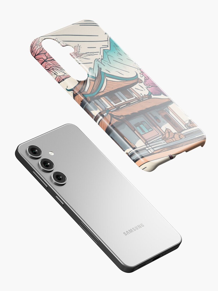 Thumbnail 2 of 4, Samsung Galaxy Phone Case, Old Traditional Chinese house Siheyuan, minimalistic ink drawing designed and sold by Patricks-Art.
