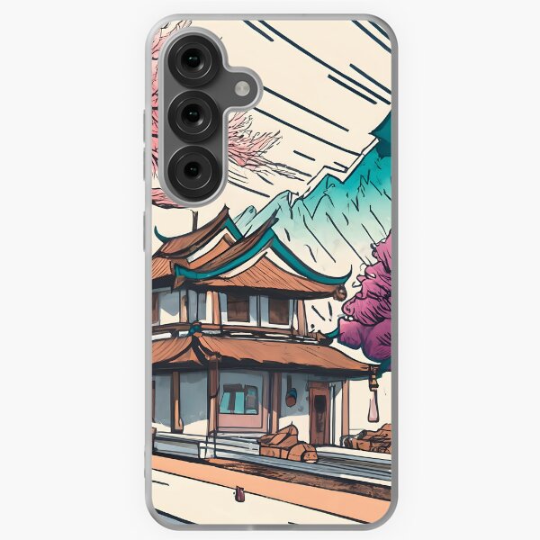 Item preview, Old Traditional Chinese house Siheyuan, minimalistic ink drawing designed and sold by Patricks-Art.