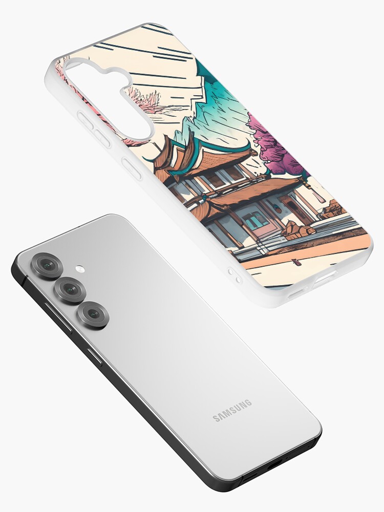 Thumbnail 2 of 4, Samsung Galaxy Phone Case, Old Traditional Chinese house Siheyuan, minimalistic ink drawing designed and sold by Patricks-Art.