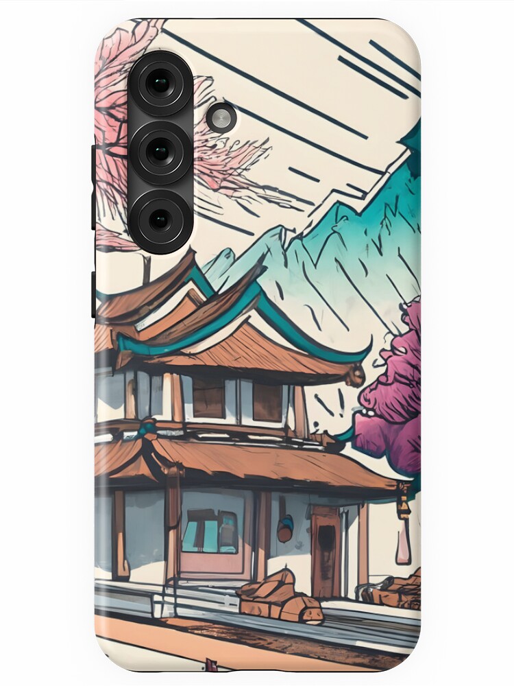 Thumbnail 1 of 4, Samsung Galaxy Phone Case, Old Traditional Chinese house Siheyuan, minimalistic ink drawing designed and sold by Patricks-Art.