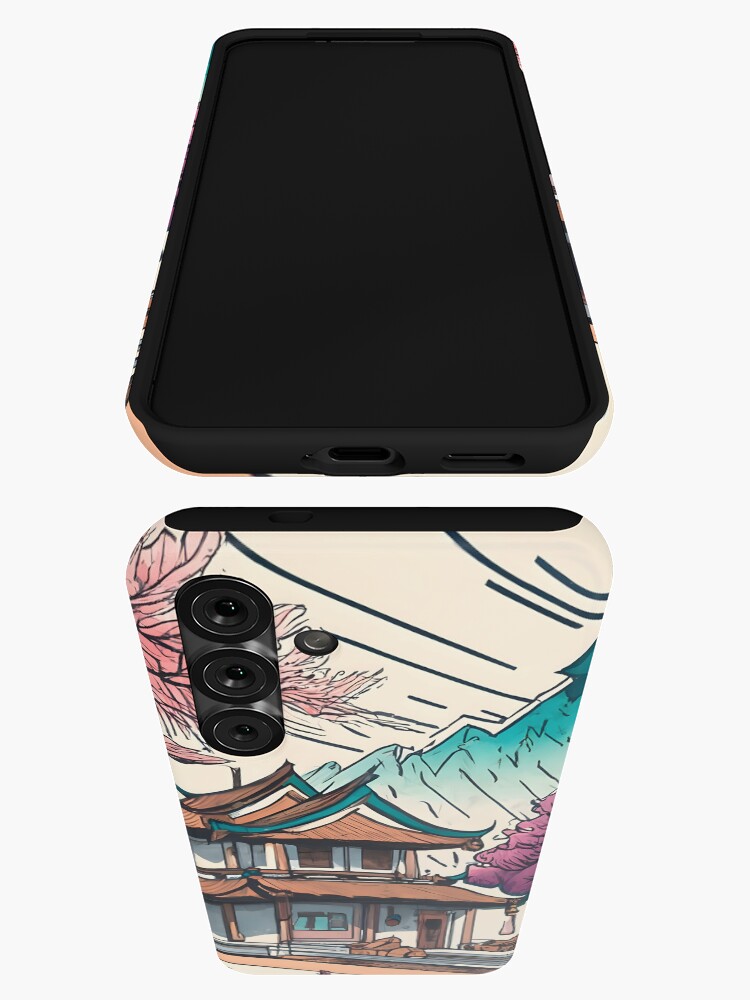 Thumbnail 3 of 4, Samsung Galaxy Phone Case, Old Traditional Chinese house Siheyuan, minimalistic ink drawing designed and sold by Patricks-Art.