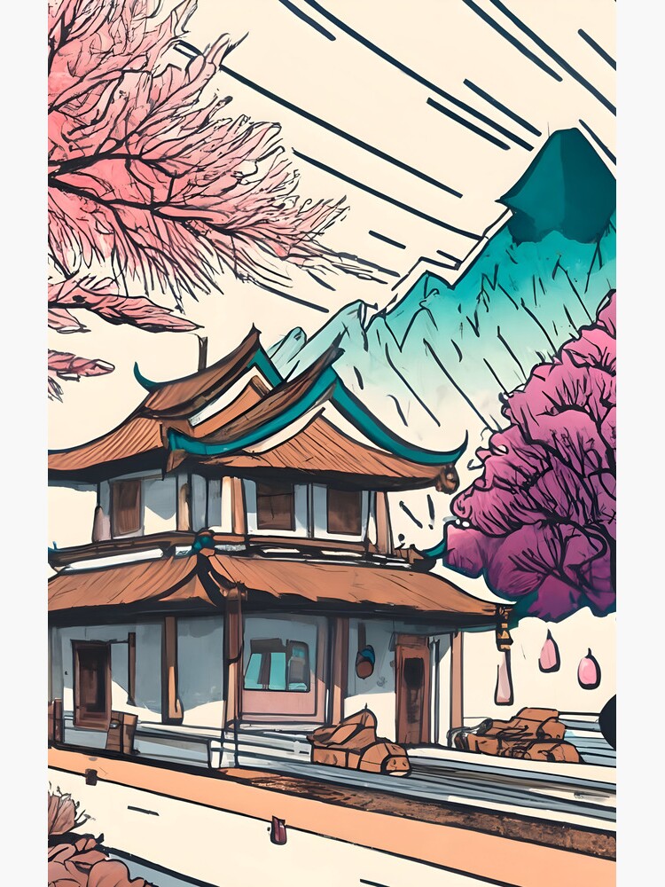 Thumbnail 4 of 4, Samsung Galaxy Phone Case, Old Traditional Chinese house Siheyuan, minimalistic ink drawing designed and sold by Patricks-Art.