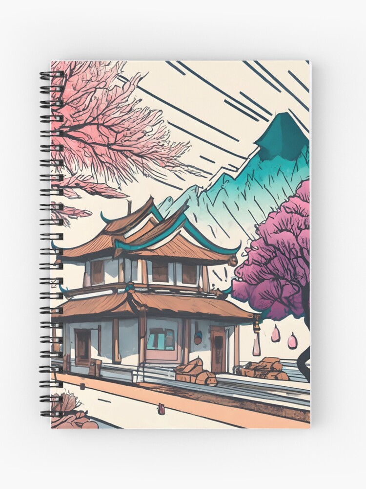 Thumbnail 1 of 3, Journal, Old Traditional Chinese house Siheyuan, minimalistic ink drawing designed and sold by Patricks-Art.