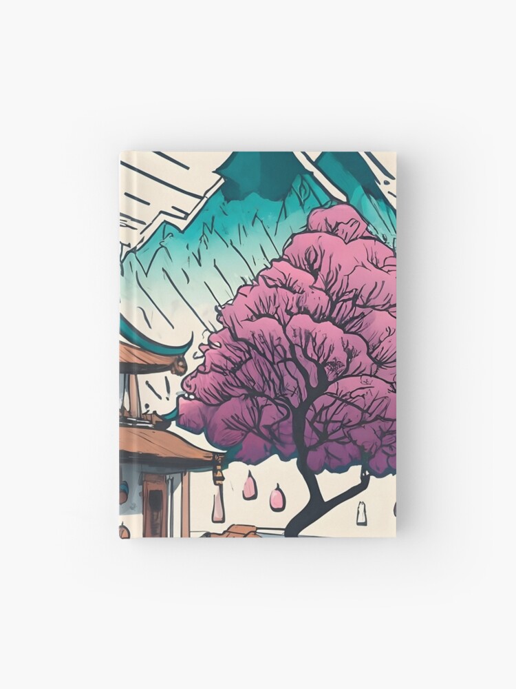 Thumbnail 1 of 3, Journal, Old Traditional Chinese house Siheyuan, minimalistic ink drawing designed and sold by Patricks-Art.
