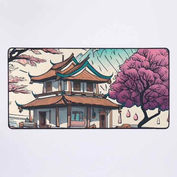 Item preview, Old Traditional Chinese house Siheyuan, minimalistic ink drawing designed and sold by Patricks-Art.