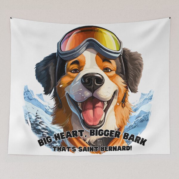 Item preview, Saint Bernard Snow Trailblazer: Mountain Ski Tee designed and sold by Moisky Art.