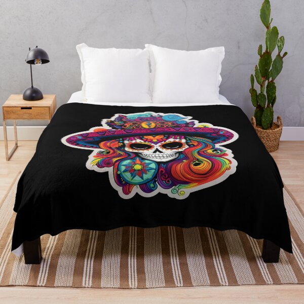 Item preview, Psychedelic Halloween Catrina: A Kaleidoscope of Spooky Vibes designed and sold by Mr.Psychedelia.