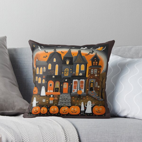 Item preview, Halloween in village,  American folk art 4 designed and sold by Gala-life1.