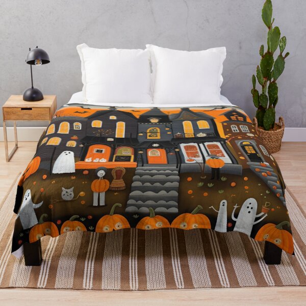 Item preview, Halloween in village,  American folk art 4 designed and sold by Gala-life1.