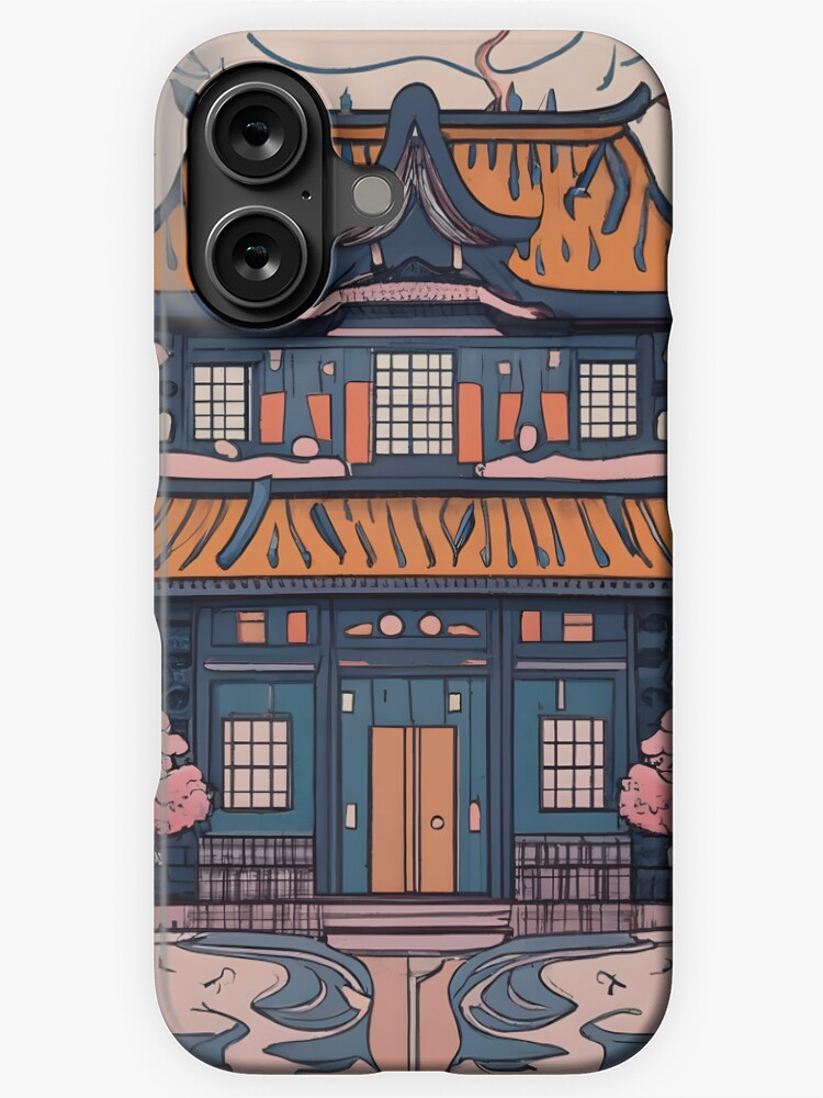 Thumbnail 1 of 4, iPhone Case, Old Traditional Chinese house Siheyuan, minimalistic ink drawing designed and sold by Patricks-Art.