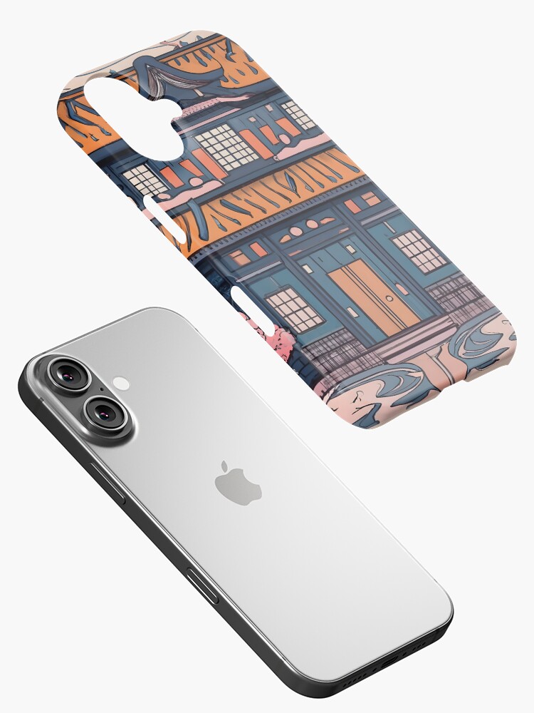 Thumbnail 2 of 4, iPhone Case, Old Traditional Chinese house Siheyuan, minimalistic ink drawing designed and sold by Patricks-Art.