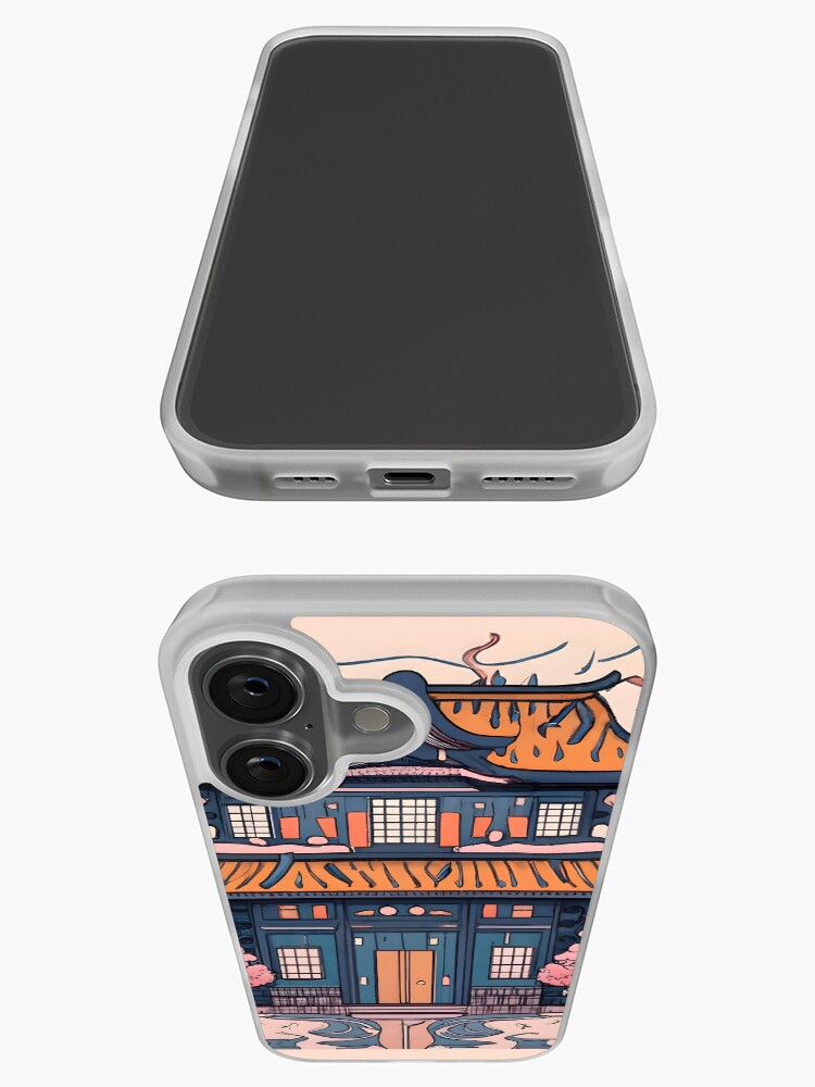 Thumbnail 3 of 5, iPhone Case, Old Traditional Chinese house Siheyuan, minimalistic ink drawing designed and sold by Patricks-Art.